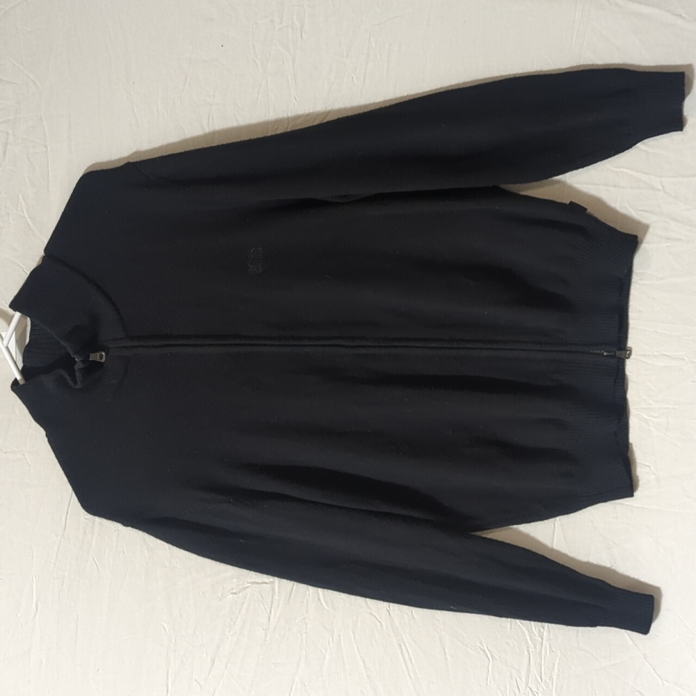Men's Size S 100% Virgin Wool Black Hugo Boss Zip Up Sweater